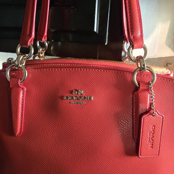 Coach Red Leather Women's Bag - Picture 3 of 15
